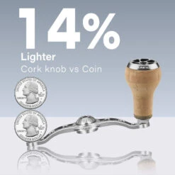 Gomexus 120mm Aluminium Handle With 27mm Cork Knob -Sportangelgeschäft BS120HCA27TBKr 3